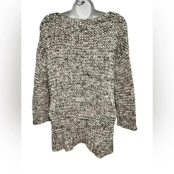 Chico's Sweater 0 Women's S Textured Sherri Pullover Neutral Marled Knit - Picture 4 of 13